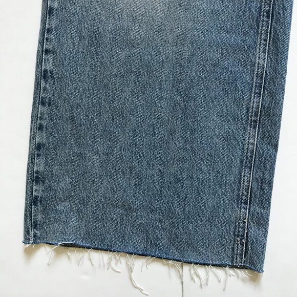 Frame Le Low Baggy Wide Leg Jeans Womens 32 Blue Relaxed Fit Button Fly Y2K Boho - Picture 11 of 14